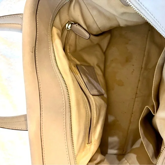 Authentic Large Coach Taupe Satchel - Picture 11 of 16